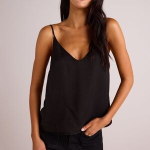 🆕️ Bella Dahl V-Neck Silk Blend Crinkle Cami in Black